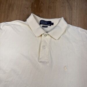 Polo Ralph Lauren Short Sleeve Pique Polo Shirt Mens Large Yellow Casual